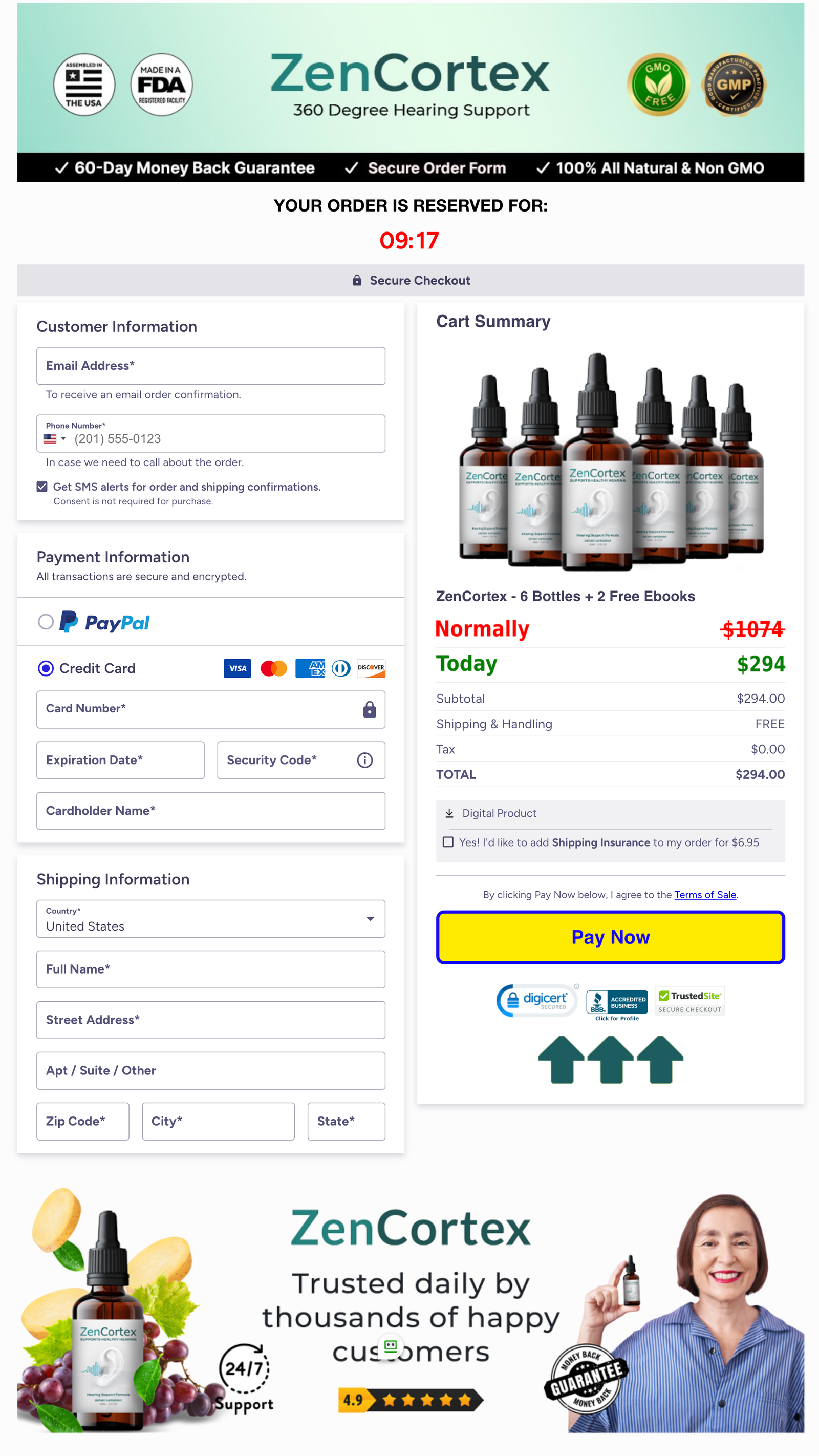ZenCortex Official Website Secure Order Page